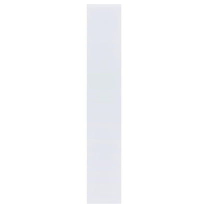 8 Shelf White Geometric Bookcase - Office Storage for Living Room