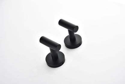 Stainless Steel Bathroom Towel Hooks - Matte Black, 2-Pack