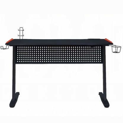 Black Red Gaming Table with LED Light and USB Charging Port