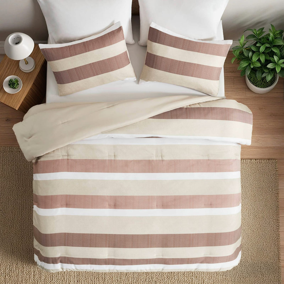 Terracotta Polyester Twin Comforter Set - 2 Piece Bedding