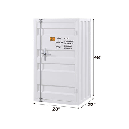 Cargo White Finish Chest - Metal Dresser, 28" Wide Storage