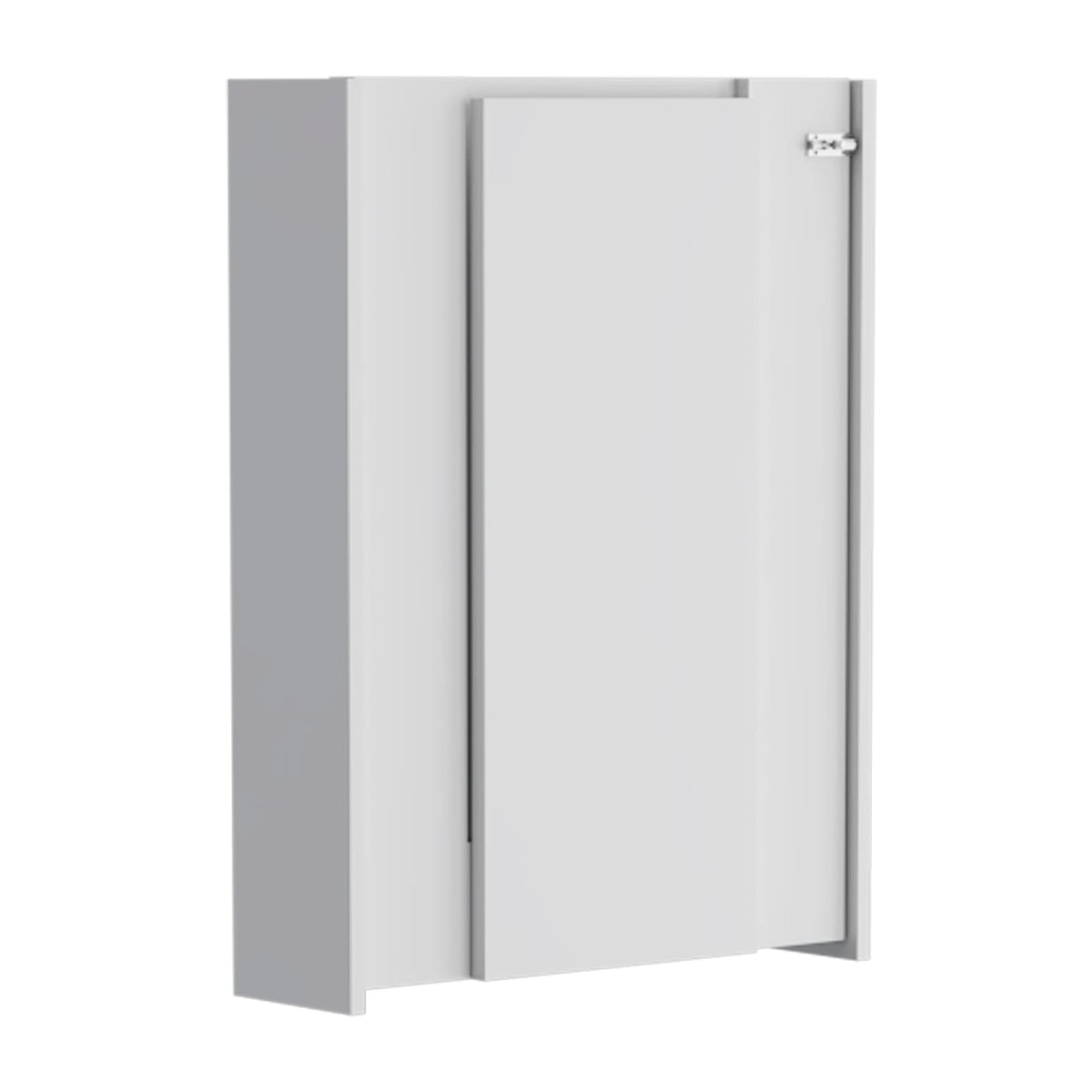 White Particle Board Wall Mount Table with Storage Shelves for Living Room
