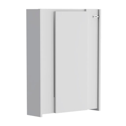 White Particle Board Wall Mount Table with Storage Shelves for Living Room