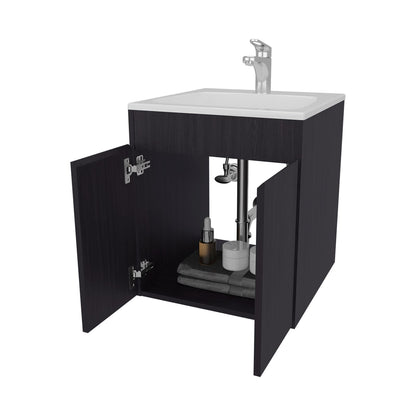 Wenge Particle Board Bathroom Vanity Cabinet for Modern Renovation