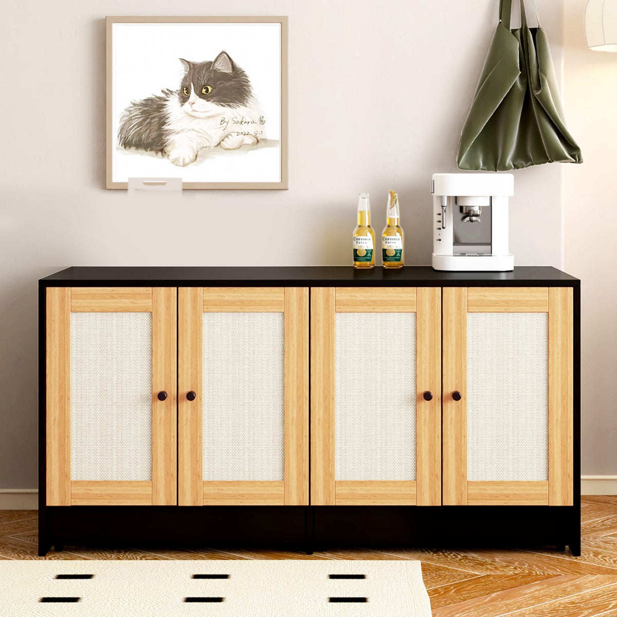 Double Litter Box Enclosure for 2 Cats - Light Oak