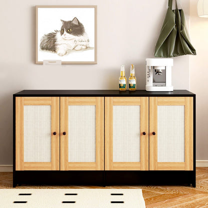 Double Litter Box Enclosure for 2 Cats - Light Oak