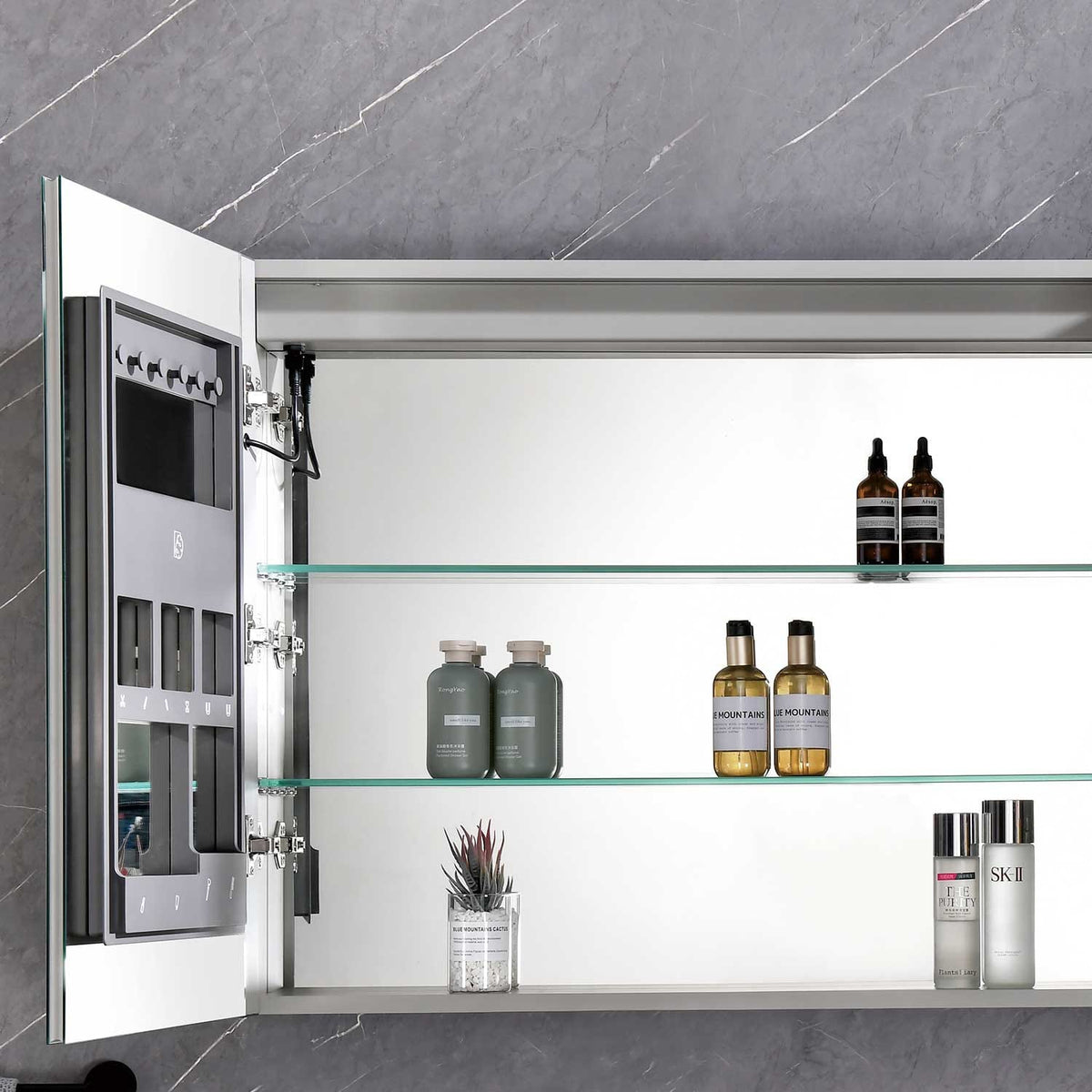 LED Medicine Cabinet with Mirror - 40" x 30" Aluminum for Bathroom