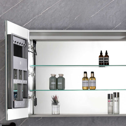 LED Medicine Cabinet with Mirror - 40" x 30" Aluminum for Bathroom