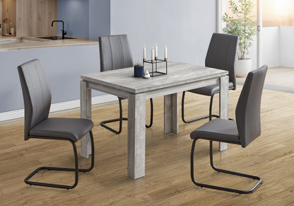 Grey Dining Table - Seats 4, 47 Inch Rectangular for Dining Room