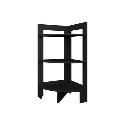 Wenge Corner Shelf with 3 Shelves - Storage & Display Unit