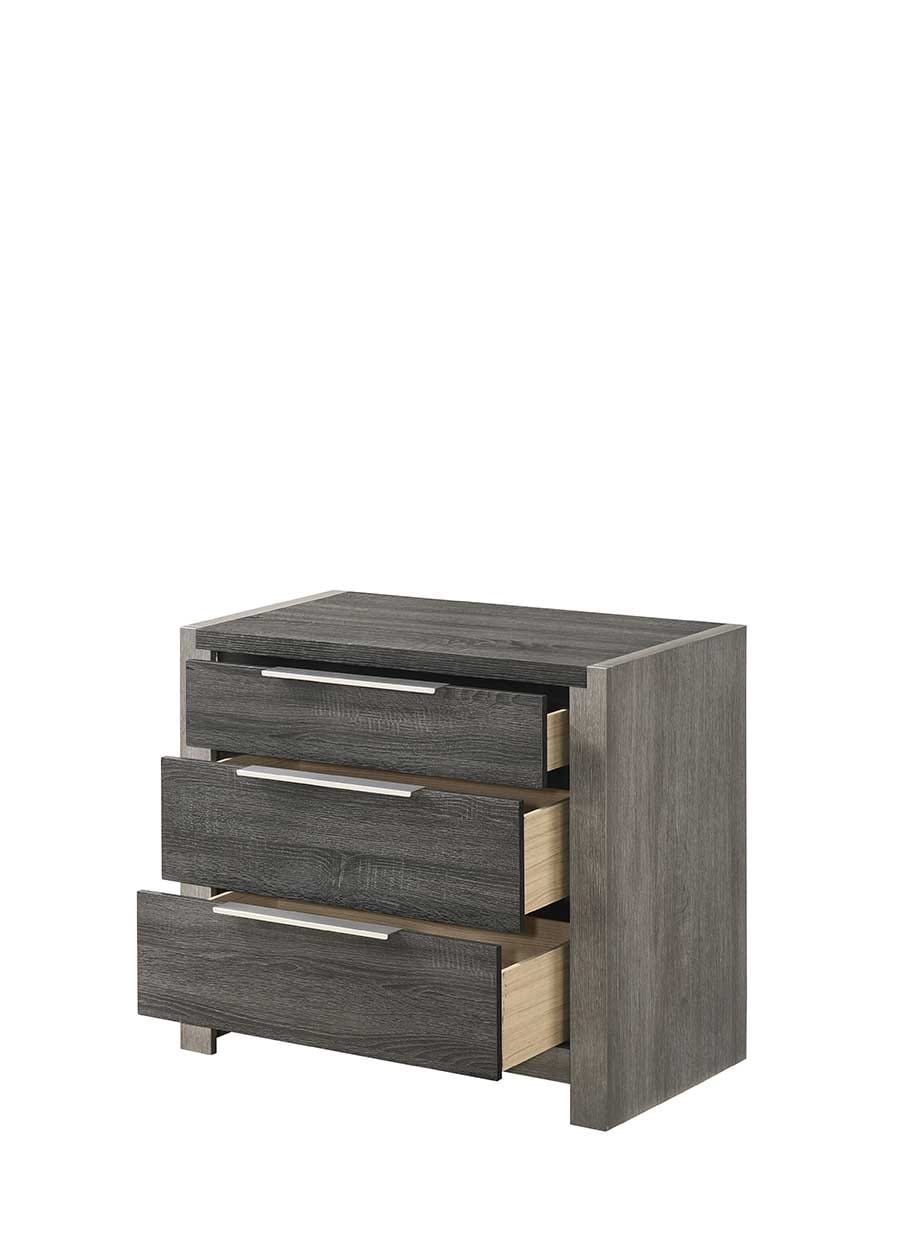 Jehoram Gray Finish Nightstand - Storage & Style