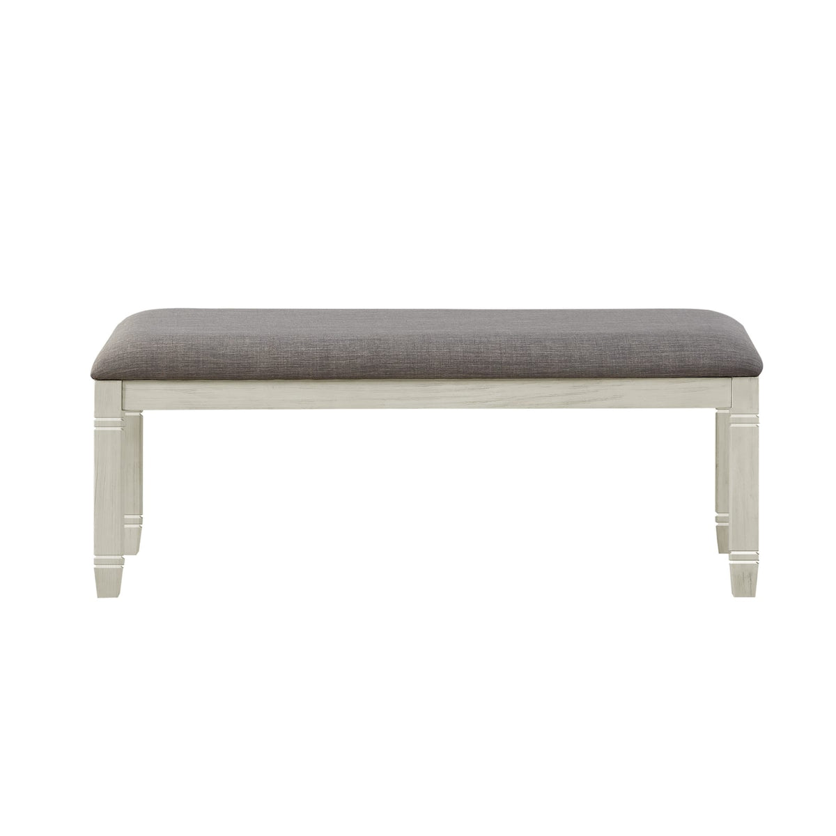 Antique White Dining Bench - 48 Inch Wood Seat