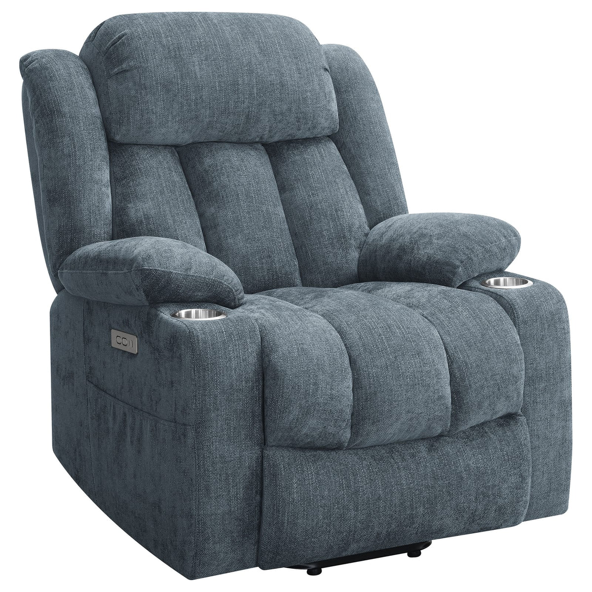 Beca Slate Blue Upholstered Power Lift Recliner - Comfortable & Convenient