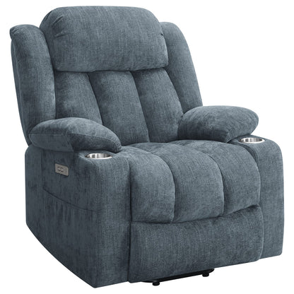 Beca Slate Blue Upholstered Power Lift Recliner - Comfortable & Convenient