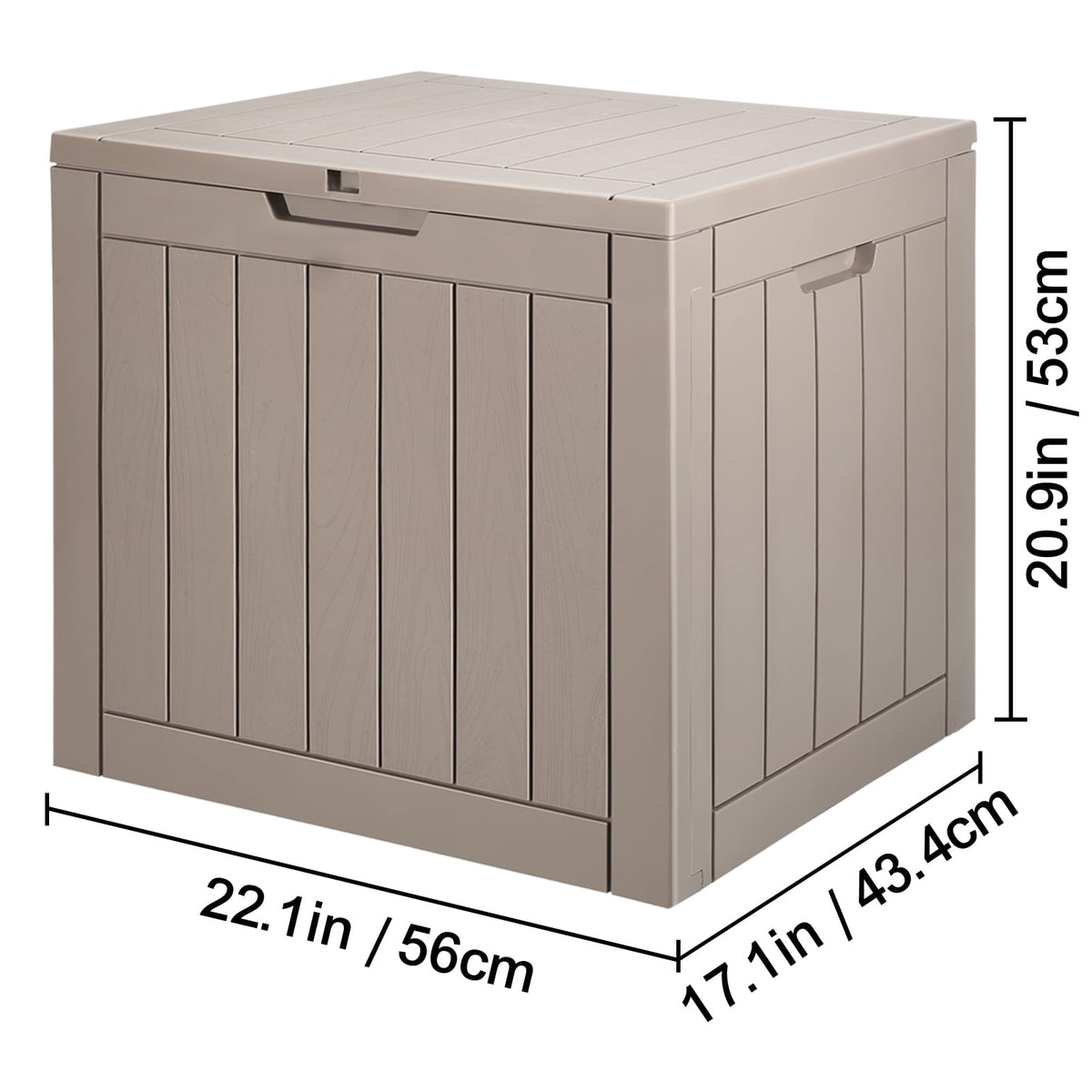 Gray Polypropylene Deck Box - 23 Gallon Outdoor Storage