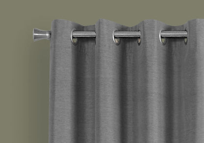 Grey Polyester Blackout Curtains 2 Panels 52" x 95" Grommet Top