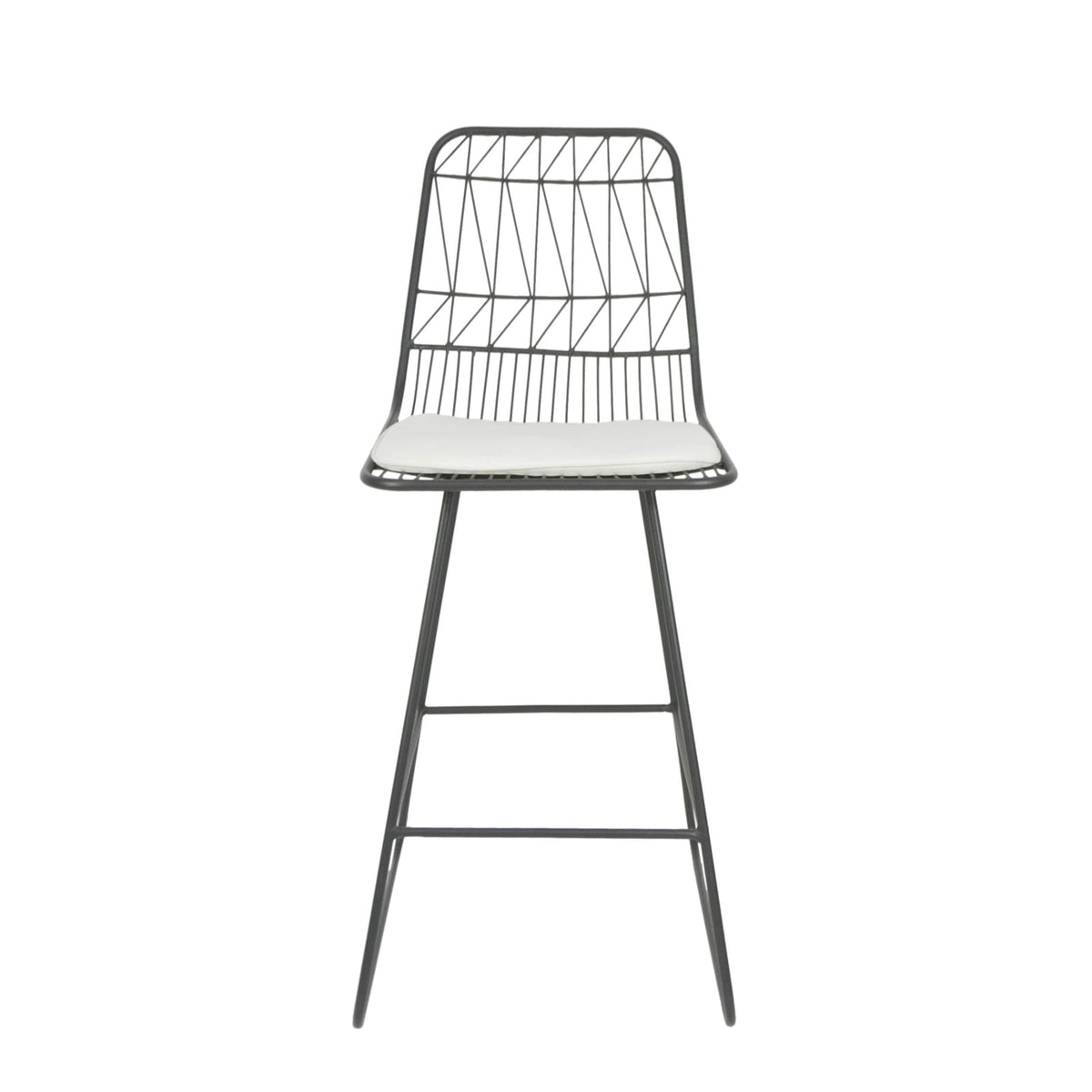 Grey & Ivory Iron Patio Counter Stools - Set of 2