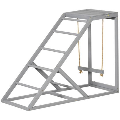 Gray Chicken Swing Play Stand for Two Hens
