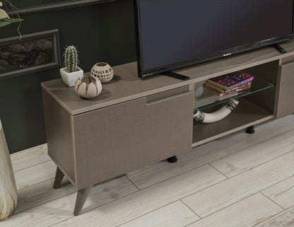 Brown Solid Wood TV Stand for Small Living Room Cabinets