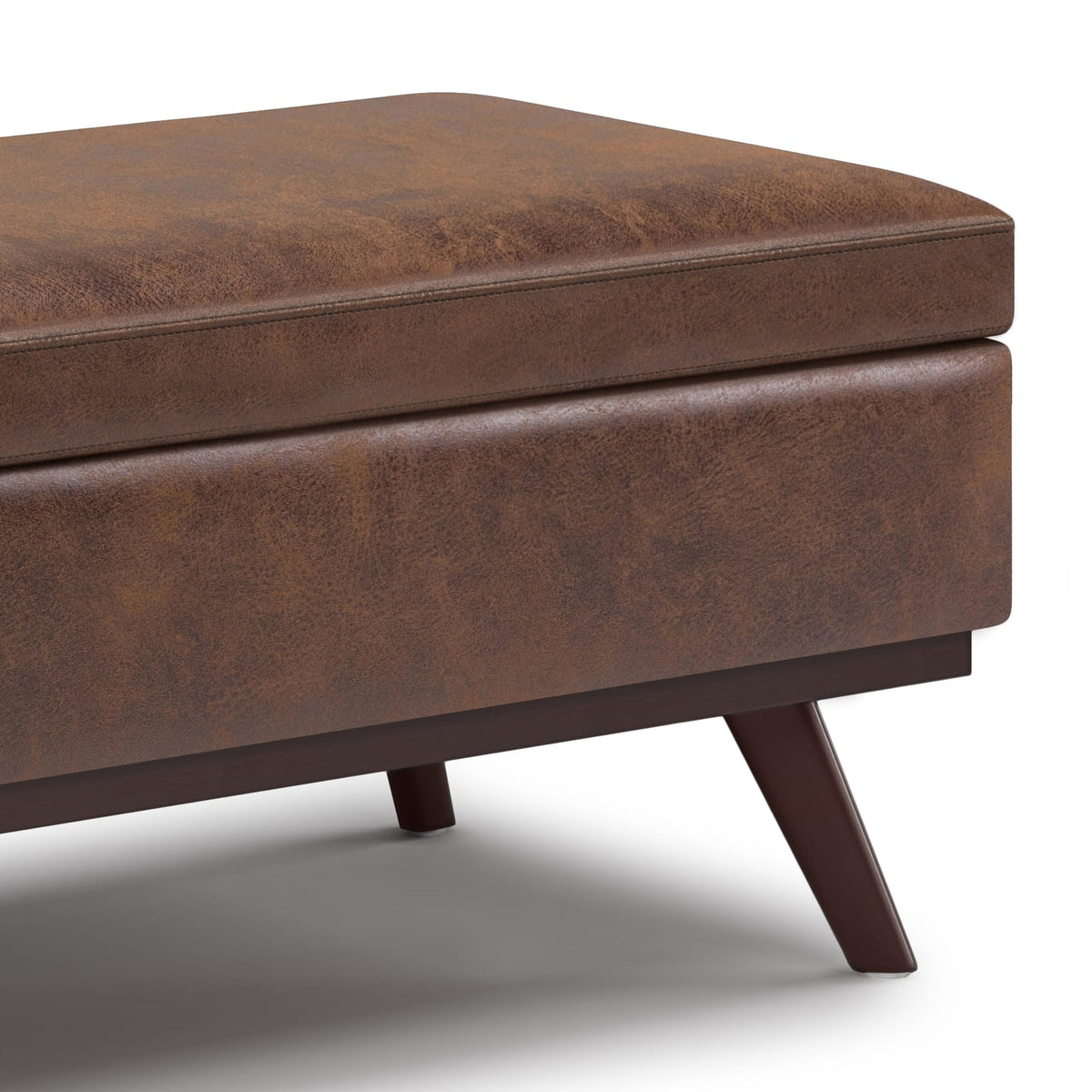 42 Inch Dark Brown Lift Top Ottoman with Storage