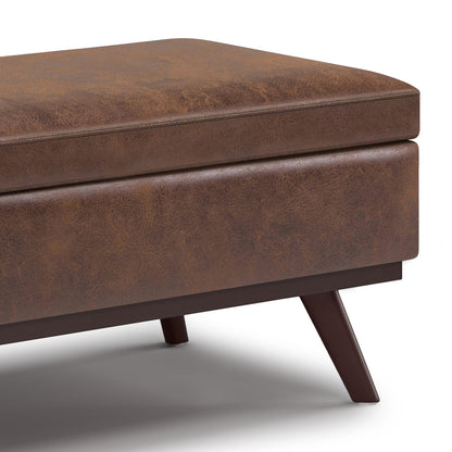 42 Inch Dark Brown Lift Top Ottoman with Storage