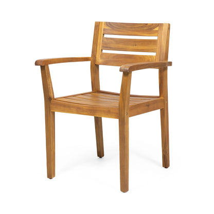 Teak Acacia Wood Dining Set - 6 Seat Patio Table