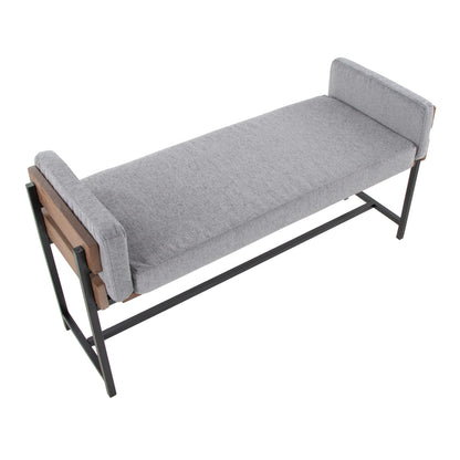 Grey Fabric Bench - Farmhouse Style Dining Benches