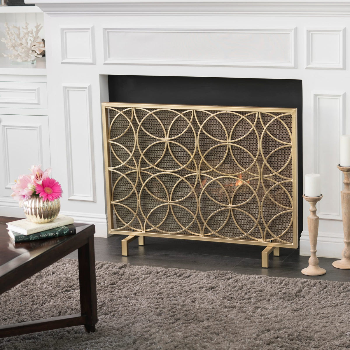 Gold Iron Fire Screen - Outdoor Garden Shade
