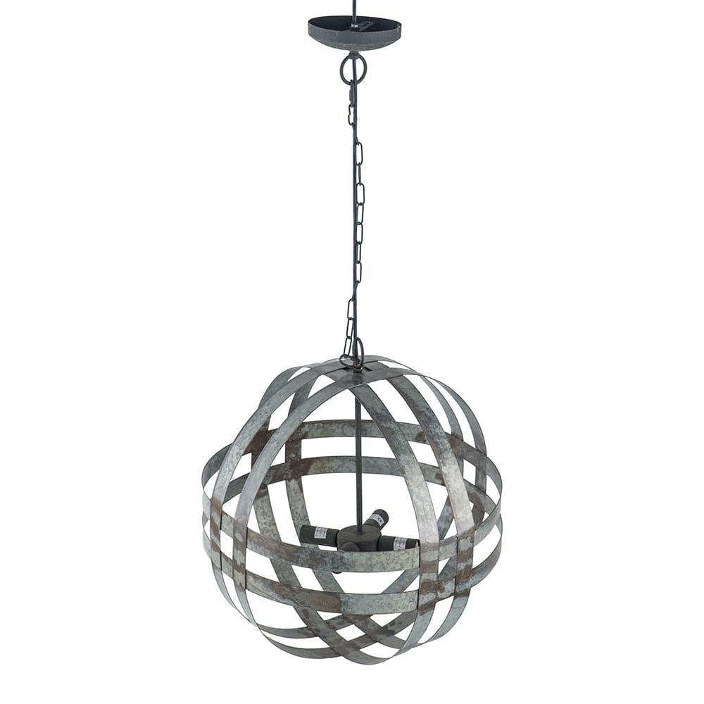 Gray Metal Chandelier - 4 Light Hanging Fixture for Kitchen Dining Room