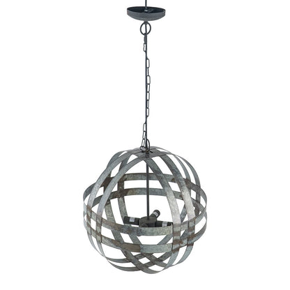 Gray Metal Chandelier - 4 Light Hanging Fixture for Kitchen Dining Room