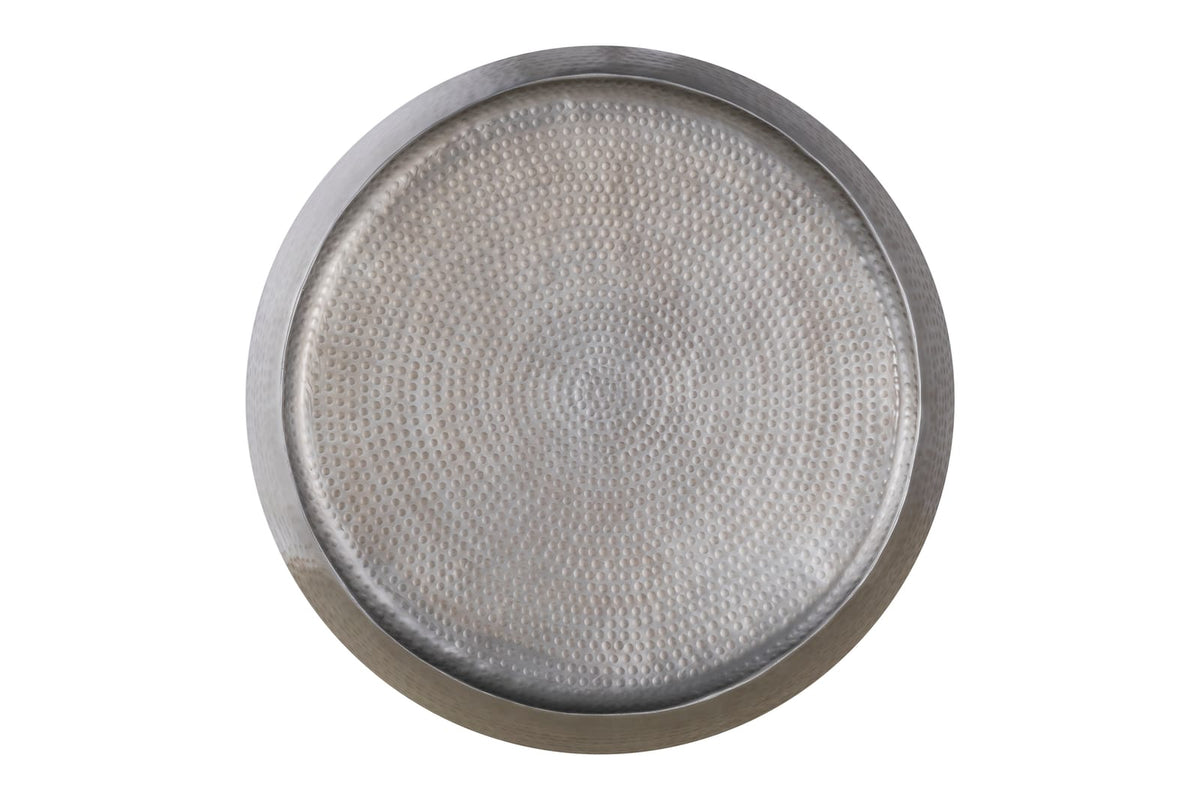 Modern Round Aluminum Coffee Table - Silver, 32 Inch