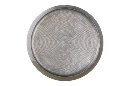 Modern Round Aluminum Coffee Table - Silver, 32 Inch