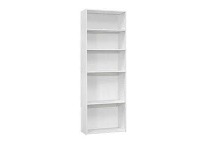 White 72" Bookshelf - 6 Tier Display Shelves for Living Room