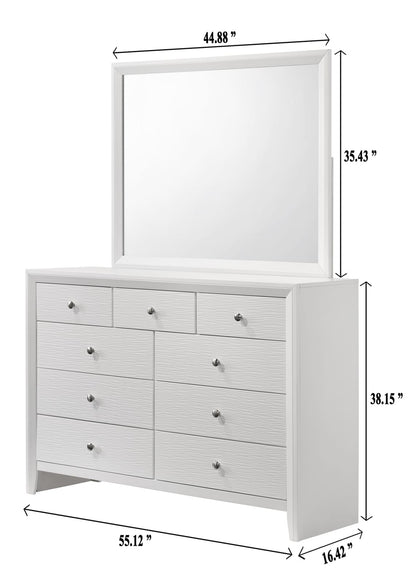 White 9-Drawer Dresser - Modern Wood Bedroom Storage