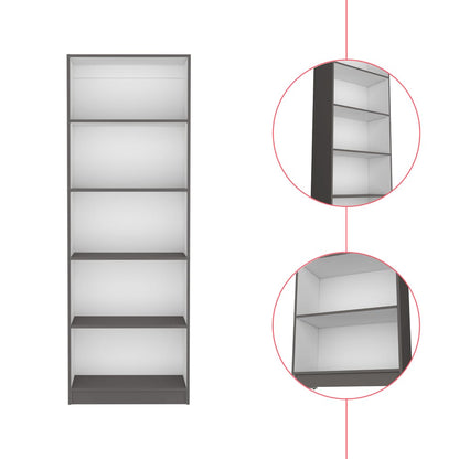 4-Shelf Engineered Wood Bookcase - Multicolor Display Shelving