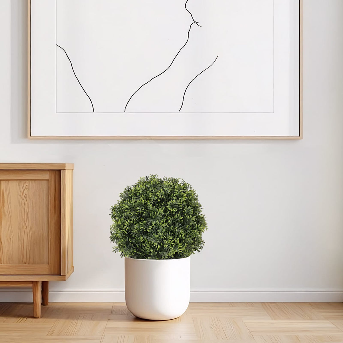 22 Inch Artificial Mimosa Plant in Black Pot