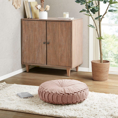 Blush Polyester Chenille Floor Pillow Cushion 22"