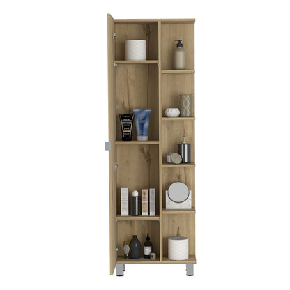 Beige Particle Board Bathroom Cabinet with Adjustable Shelves for Living Room