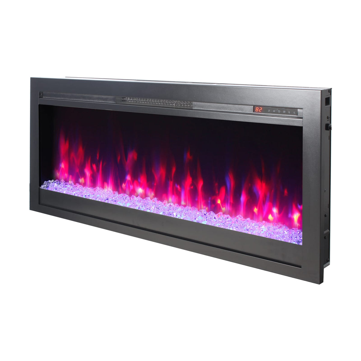 Antique Black Electric Fireplace Insert - 44 Inch Wall Mounted for Living Room
