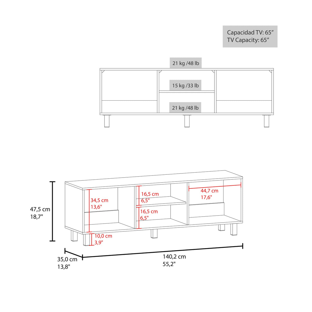 White Engineered Wood Coffee Table Set - 2 Piece TV Stand