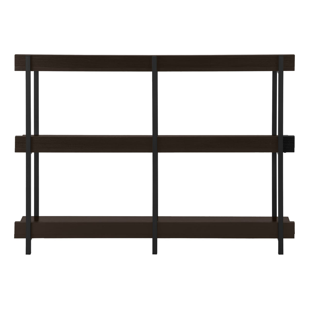 Accent Table, Console Table - Espresso & Black Metal