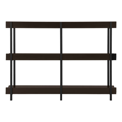 Accent Table, Console Table - Espresso & Black Metal