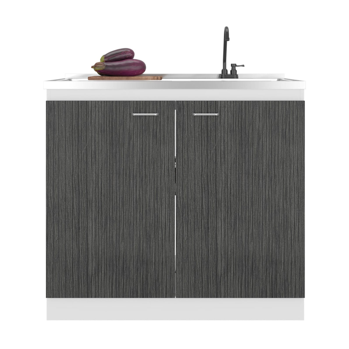 White Oak Double Door Kitchen Storage Cabinet for Sinks