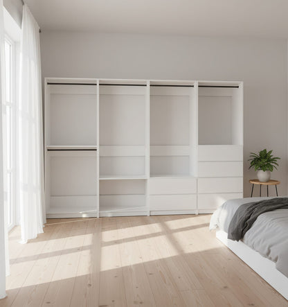 White Wood Walk-In Closet System - 15.7" W