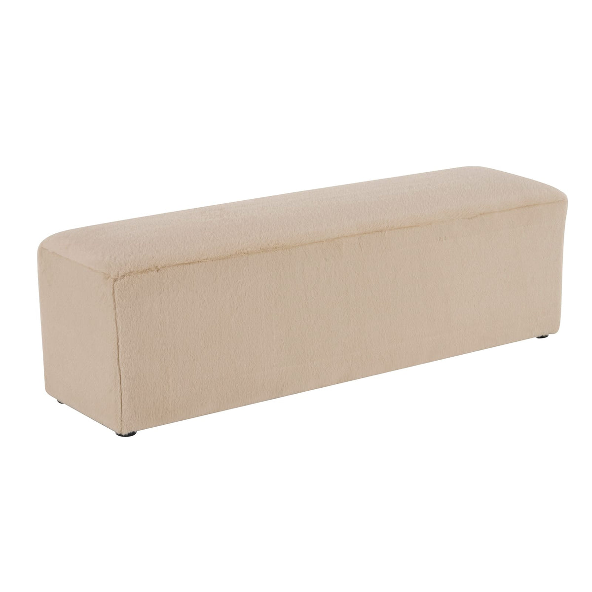 Almond Polyester Ottoman - 55" Rectangle Footstool