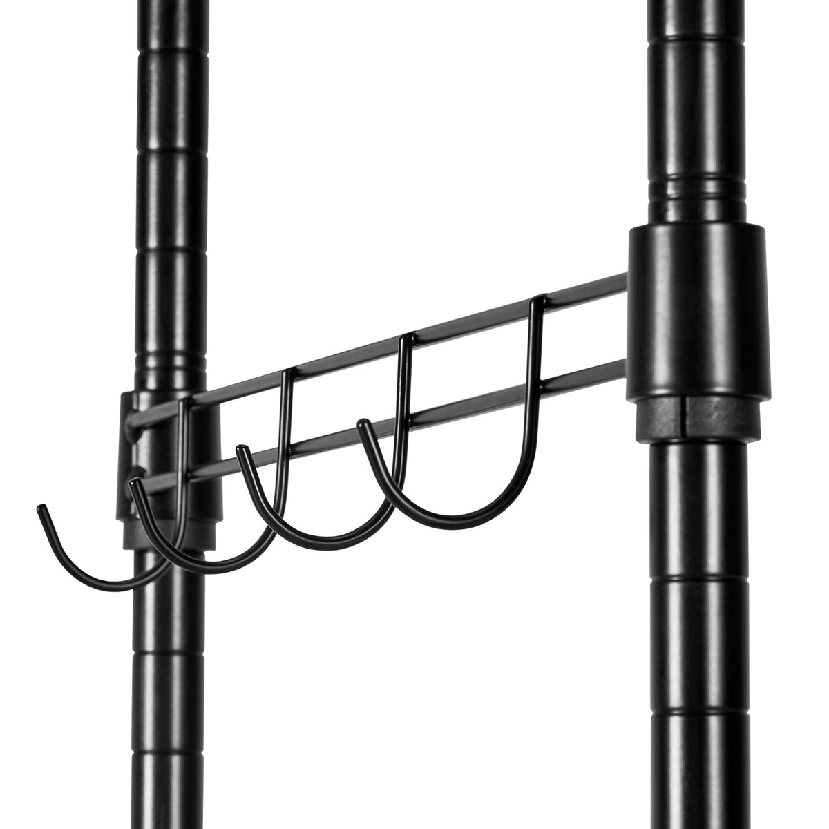 Heavy Duty Clothes Rack - Black Carbon Steel Garment Racks with Adjustable Shelves