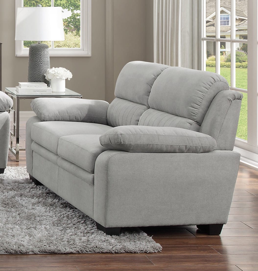 Modern Gray Sofa Set - 3 Piece Living Room Furniture