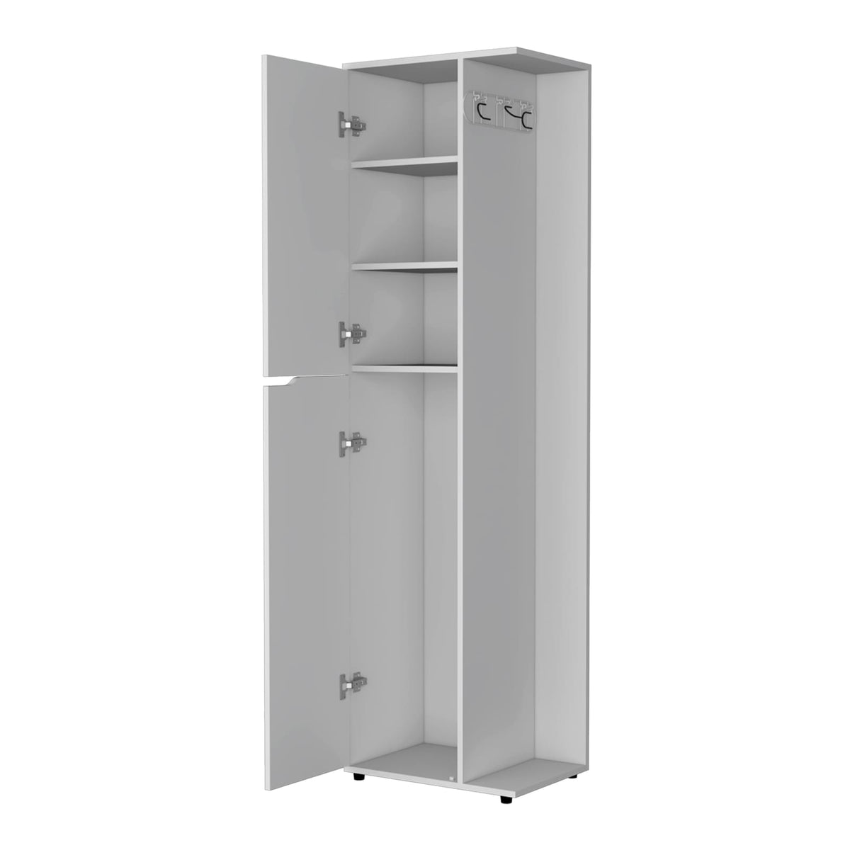 White Tool Cabinet with 2 Doors & Shelves
