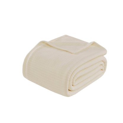 Taupe Polyester Throw Blanket - 90" x 90"
