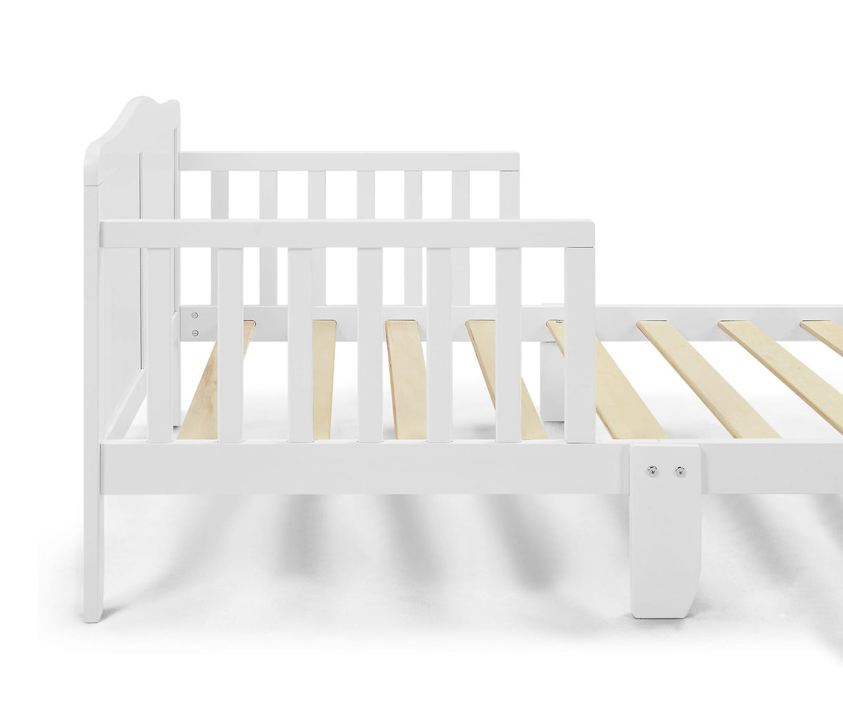 Olive & Opie Birdie Toddler Bed - White Solid Wood